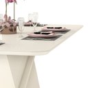 Ver imagem 7 de Conjunto Sala de Jantar Mesa Zafira Tampo Chanfrado e 6 Cadeiras Vegas Bege/Marfim Yescasa