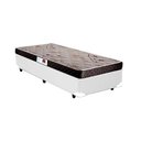 Ver imagem 1 de Cama Box Solteiro Colchão Espuma D45 Bordado + Box Sintético Branco Rc Sono Leve 58x88x188