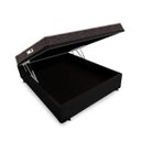 Ver imagem 1 de Cama Box Baú Casal Colchão Classic Mola Ensacada + Box Suede Preto Rc Sono Leve 68x138x188