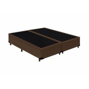 Base Cama Box Bipartido Casal Suede Marrom Rc Sono Leve 38x138x188