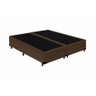 Base Cama Box Bipartido Casal Suede Marrom Rc Sono Leve 38x138x188 - 1