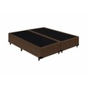 Ver imagem 1 de Base Cama Box Bipartido Casal Suede Marrom Rc Sono Leve 38x138x188