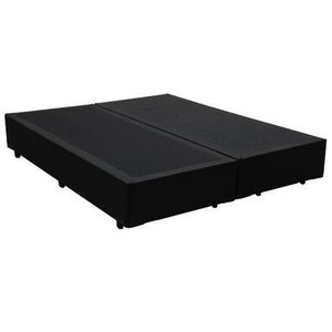 Base Cama Box Bipartido Casal Sintético Preto Rc Sono Leve 38x138x188