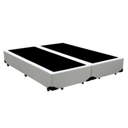 Base Cama Box Bipartido Casal Sintético Branco Rc Sono Leve 38x138x188 - 1