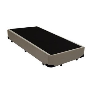 Base Cama Box Solteiro Suede Bege Rc Sono Leve 38x88x188