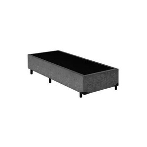 Base Cama Box Solteiro Suede Cinza Rc Sono Leve 38x88x188