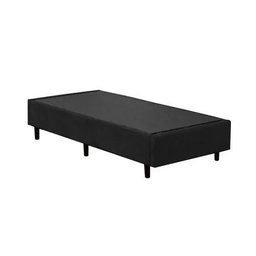 Base Cama Box Solteiro Suede Preto Rc Sono Leve 38x88x188 - 1