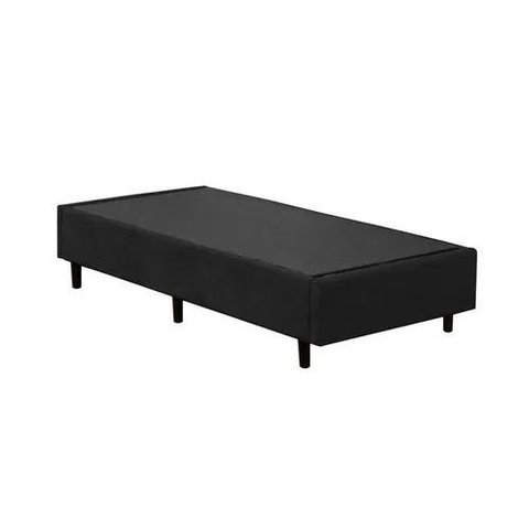 Base Cama Box Solteiro Suede Preto Rc Sono Leve 38x88x188