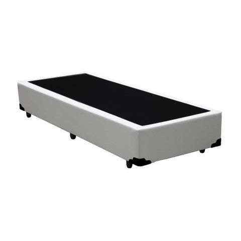 Base Cama Box Solteiro Sintético Branco Rc Sono Leve 38x88x188