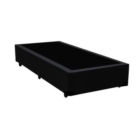 Base Cama Box Solteiro Sintético Preto Rc Sono Leve 38x88x188