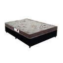 Ver imagem 1 de Cama Box Casal Colchão Espuma D33 Bordado + Box Suede Preto Rc Sono Leve 52x138x188
