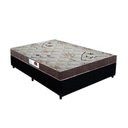 Ver imagem 1 de Cama Box Casal Colchão Espuma D33 Bordado + Box Sintético Preto Rc Sono Leve 52x138x188
