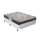 Ver imagem 1 de Cama Box Casal Colchão Espuma D33 Bordado + Box Sintético Branco Rc Sono Leve 52x138x188