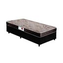 Ver imagem 1 de Cama Box Solteiro Colchão Espuma D33 Bordado + Box Suede Preto Rc Sono Leve 52x88x188
