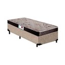Ver imagem 1 de Cama Box Solteiro Colchão Espuma D33 Bordado + Box Suede Bege Rc Sono Leve 52x88x188