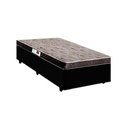 Ver imagem 1 de Cama Box Solteiro Colchão Espuma D33 Bordado + Box Sintético Preto Rc Sono Leve 52x88x188