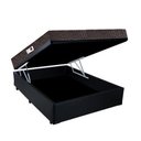 Ver imagem 1 de Cama Box Baú Casal Colchão Espuma D33 Bordado + Box Sintético Preto Rc Sono Leve 56x138x188