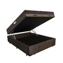 Ver imagem 1 de Cama Box Baú Casal Colchão Espuma D33 Bordado + Box Suede Marrom Rc Sono Leve 56x138x188