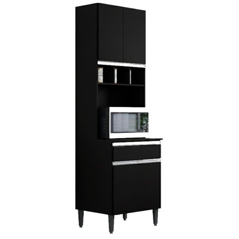 Paneleiro Microondas 202x61cm Andreia Preto Reajl Moveis