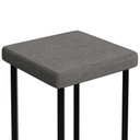 Ver imagem 4 de Kit 04 Banquetas Alta Bar Cozinha Sala de Jantar Preto Stella L02 Linho Cinza Escuro - Lyam Decor