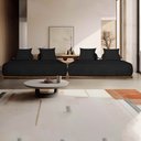 Ver imagem 2 de Sofá Modulado com Almofadas Soltas Pés Madeira Maciça 440cm Homer Bouclê Preto G63 - Gran Belo