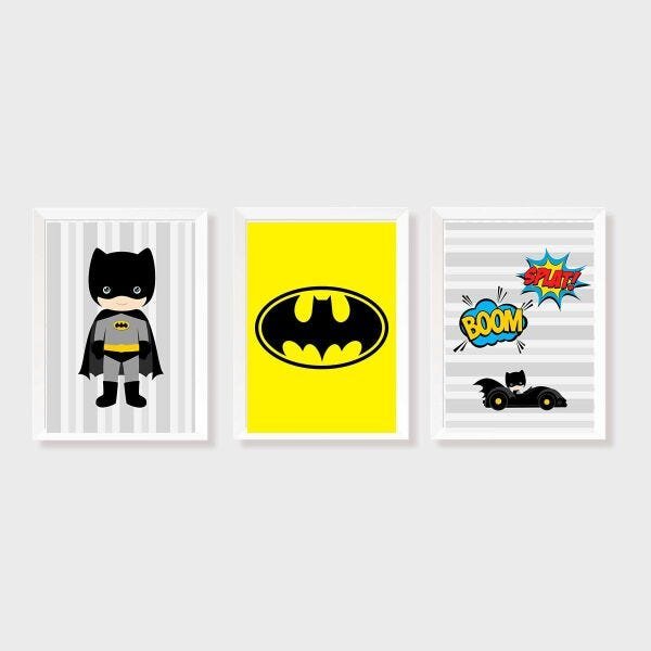 Kit Três Quadros Batman KID