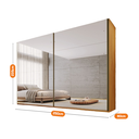 Ver imagem 3 de Guarda Roupa Samara 2 Portas Flutuantes 100 MDF com 02 Espelhos - Móveis Europa