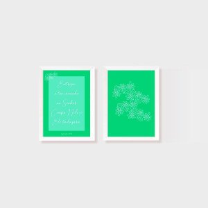 Kit 2 Quadros Entrega O Teu Caminho Ao Senhor. Confia Nele, e Ele Tudo Fará. Verde