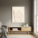 Ver imagem 1 de Quadro Decorativo Jesus Cristo com Cajado - 70x50cm:moldura Preta
