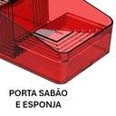 Ver imagem 3 de Porta Detergente com Suporte para Sabão e Esponja Vermelho Smart S Crippa Pia Cozinha