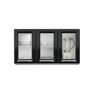 Armário Aéreo de Cozinha Itatiaia Branco 105cm 3 Portas com Vidro Luce
