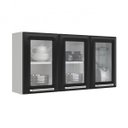 Ver imagem 2 de Armário Aéreo de Cozinha Itatiaia Branco 105cm 3 Portas com Vidro Luce