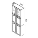 Ver imagem 4 de Paneleiro Itatiaia 70cm com Vidro em Aço Branco 6 Portas Luce