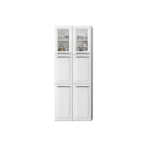 Paneleiro Itatiaia 70cm com Vidro em Aço Branco 6 Portas Luce