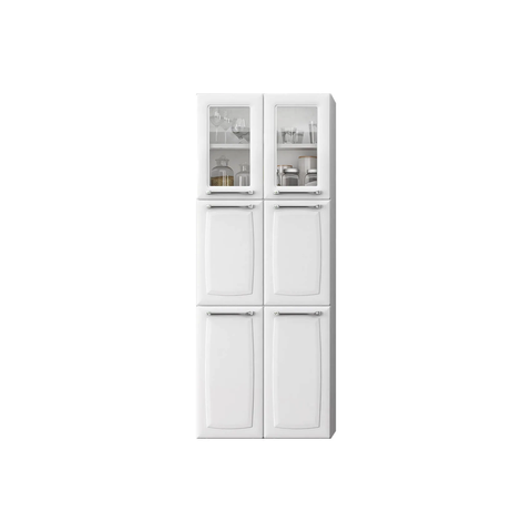 Paneleiro Itatiaia 70cm com Vidro em Aço Branco 6 Portas Luce
