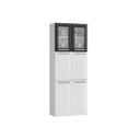 Ver imagem 2 de Paneleiro Itatiaia 70cm com Vidro em Aço Branco 6 Portas Luce