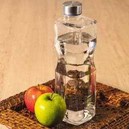 Garrafa de Vidro H2O 1 Litro Quadrada - 3