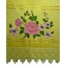 Jogo de Toalhas de Banho e Rosto bordadas. Estampa: Rosas e Botões. Cor: Amarelo. Dohler Artesanalle - 5