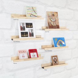 Prateleira Para Quadros e Enfeites Pinus e MDF Preto 60cm - 2