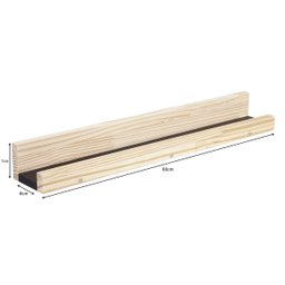Prateleira Para Quadros e Enfeites Pinus e MDF Preto 60cm - 1