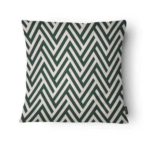 Capa para Almofada Silk Home 43x43cm - Belchior - Verde e Bege/ Geométrico