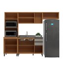 Ver imagem 4 de Cozinha Modulada Completa 4 Peças 10 Portas 2 Gavetas Yescasa Laranja/Angelin/Nude