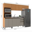 Ver imagem 3 de Cozinha Modulada Completa 4 Peças 10 Portas 2 Gavetas Yescasa Laranja/Angelin/Nude