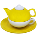Ver imagem 1 de Bule , Xicara e Pires de Cerâmica:amarelo e Branco
