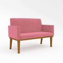 Ver imagem 5 de Kit Sofá Namoradeira + Poltrona Reforçada Sala de Estar Cor:rosa