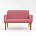 Ver imagem 4 de Kit Sofá Namoradeira + Poltrona Reforçada Sala de Estar Cor:rosa