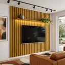 Ver imagem 4 de Painel Ripado para TV até 70 Polegadas com LED MDF 222CMX242CM e Olivar Móveis London