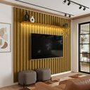 Ver imagem 1 de Painel Ripado para TV até 70 Polegadas com LED MDF 222CMX242CM e Olivar Móveis London