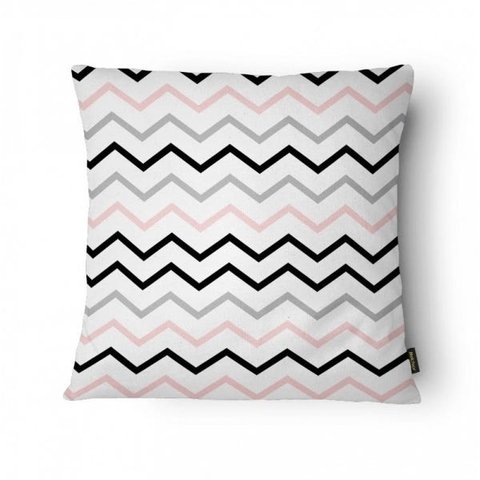 Capa para Almofada Elegance 43x43cm - Belchior - Branco/ Zigzag