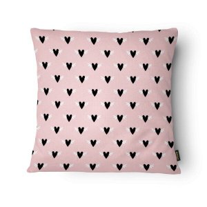 Capa para Almofada Elegance 43x43cm - Belchior - Rosa/ Corações